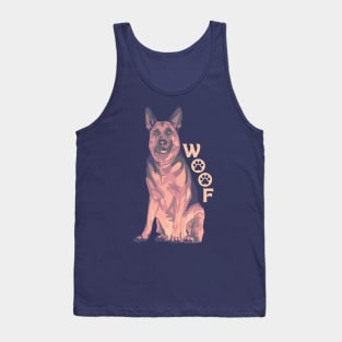 German Shepherd Says Woof Tank Top